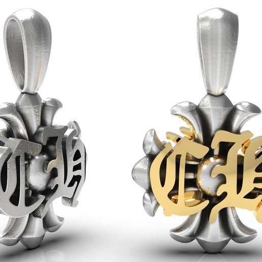 🥰 Chrome Hearts pendant CH logo charm 3D print model・ STL File