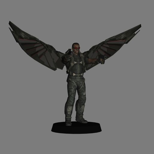 Falcon - Captain America Winter Soldier LOW POLYGONS AND NEW EDITION - 3D model önizlemesi