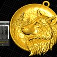 Screenshot_2.jpg Wolf pendant medallion jewelry 3D print model
