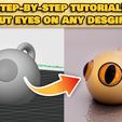 Tutorial-Put-eyes-on-any-design.jpg Printable Craft Eyes – Slit Pupil, Cabochon Glass Eye Replacement Set 3D Print STL/3MF