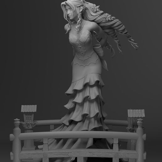 Preview9.jpg Final Fantasy 7 Remake - Aerith Gainsborough Red Dress Version 3D print model