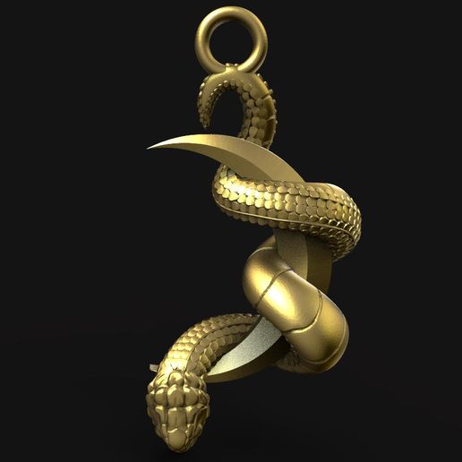 snake moon pendant 3D model