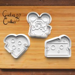 Bild.jpg 3D file Cheese Mouse Cookie Cutter set 0256・3D print model to download