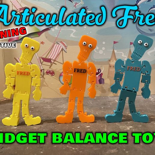 Articulating Fred - Fidget Balance toy, Flexible Print in Place (No Supports) 3D model
