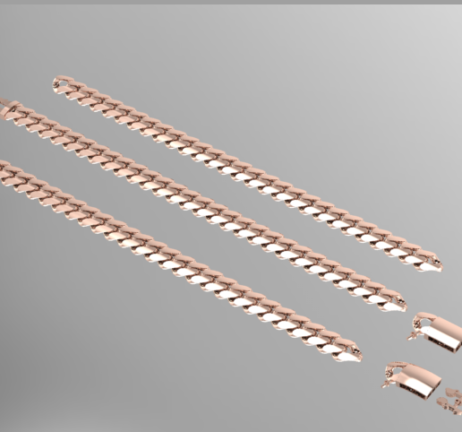 Cubanas monaco chain 9mm 3D model