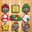 pity ® ( [xl i ain LLL U DE Ib Fichier STL PACK 9 " SUPER MARIO " PORTE-CLÉS - MARIO BROS - PORTE-CLÉS・Idée pour impression 3D à télécharger
