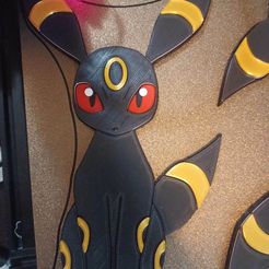 umbreon.jpg STL file Umbreon Pokemon Colorized Wall Art with Keyhole・3D printer design to download