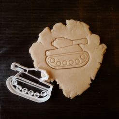 photo1689297492-3.jpeg Archivo STL gratuito War tank - cookie cutter - pastry - militar vehicles・Design para impresora 3D para descargar