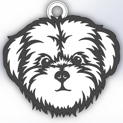 3.png Maltese dog keychain