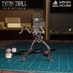 Skeleton05.jpg Fichier 3D Squelette 05 [Pré-appuyé]・Modèle pour imprimante 3D à télécharger, TytanTroll_Miniatures