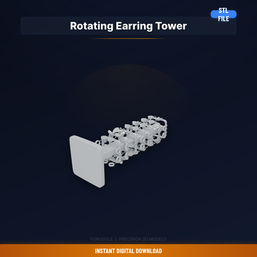 Rotating Earring Display Tower, Spinning Organizer, - 3D Printable STL File