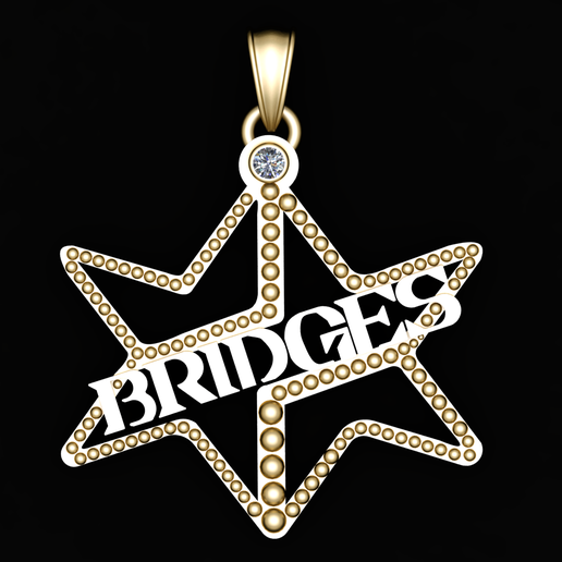 18K Gold Plated Personalized Iced-Out Pendant