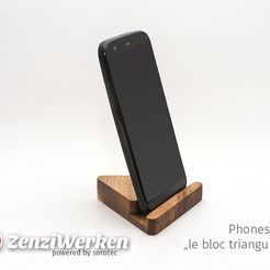 d85d47503615072d74a8c41dacb9b822_display_large.jpg Free STL file Smartphonestand "le bloc triangulaire" cnc/fdm・3D printing idea to download