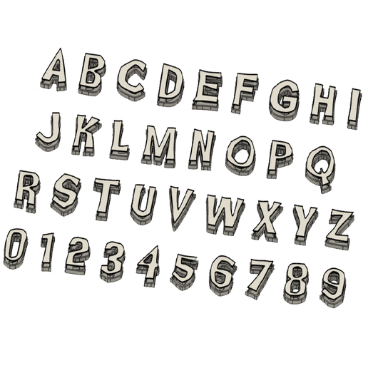Alphabet Letters and Covers MARIO style 3D model