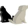 Cat_Puppy_Profile.png Puppy and Cat Shape Phone Stand Bundle, Hollow and Solid version, 4 STL's - Instant Download - No Supports Needed