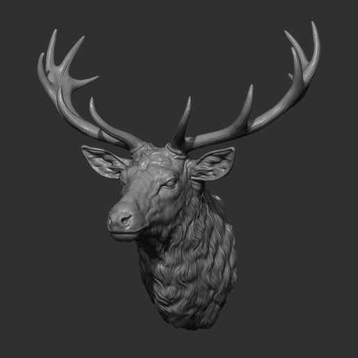 7.jpg OBJ file Deer head・3D printing design to download, guninnik81