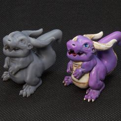 Buddy-Double-three-quarter.jpg STL file Dragon Buddy - Baby Dragon Mini・3D printable model to download, SaschaUncia