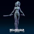 17.jpg Girl Assassin with Katana in dynamic pose - two versions 3D print model