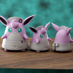 wiffly.png STL-Datei WIGGLYTUFF KRANKENSCHWESTER POKEMON・Modell zum Herunterladen und 3D-Drucken