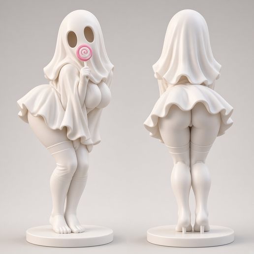 Short Skirt School Girl Ghost With Lollipop Halloween
