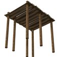 3.jpg Wood PLATFORM Building FENCE Shack LOPOLY MEDIEVAL CASTLE HOME HOUSE Building Shack WOOD 3D MODEL WOOD
