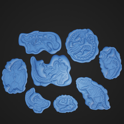 Bundle_1.png Fichier STL Set de fossiles de dinosaures・Modèle à imprimer en 3D à télécharger