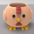 2024-03-04_10h46_11.jpg rooster chicken - flower pot planter, pencil holder - 3D model STL file