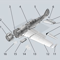 assembly-diagram.jpg LA5 FN 3D print plane Soviet Fighter
