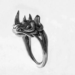 rhinoceros-ring-2.jpg 3D file Art nouveau Boho Rhinoceros Ring / Wildlife animal ring・3D print object to download