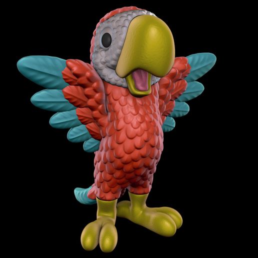 Cute-Parrot.jpg Cute Parrot (Easy print and Easy Assembly)