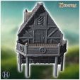 5.jpg Medieval building with fireplace and large terrace on wooden platform (42) - Medieval Gothic Feudal Old Archaic Saga 28mm 15mm RPG