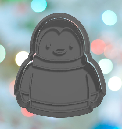 Christmas Penguin In Sweater Cookie Cutter - 3D model önizlemesi