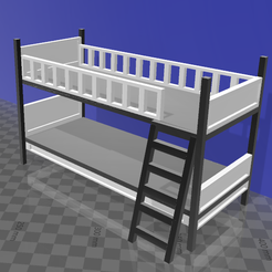 bunkbed-bedroom-bunk-bed.png OBJ file Bunk bed bedroom bunk bed: doll furniture・3D print object to download