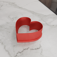 untitled1.png 3D Heart Cookie Cutter for Valentine Gift with 3D Stl File & Gift For Girlfriend, 3D Printing, Heart Art, Cake Cutters, Cookie Mold
