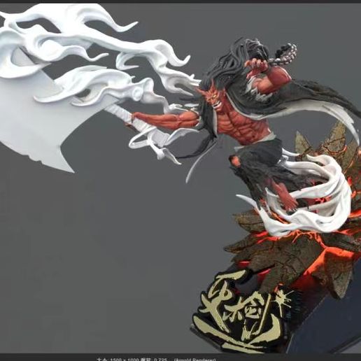 🗿 Zaraki Kenpachi-Nozarashi-max Bankai-BLEACH・Arquivo 3D para