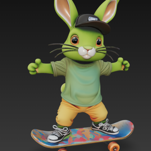 🛹 Skater rabbit・ 3D File for 3D printing・Cults