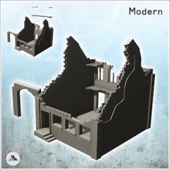 1-PREM-B13.jpg Archivo STL Casa en ruinas con escaleras y arco (13) - Segunda Guerra Mundial Segunda Guerra Mundial campaña occidental EE.UU. Reino Unido Alemania・Plan de impresión en 3D para descargar