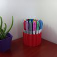 4.jpg Zigzag Rows Pen&Sharpie Holder Stl File, For 36 Sharpies