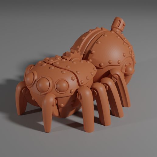 Clockwork-Robot-Spider-Render-Front-Angle.jpg Clockwork Robot Spider Miniature Steampunk Artificer Construct