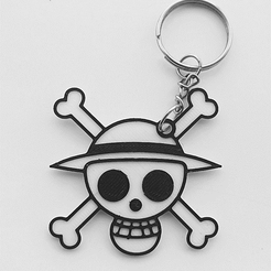 luffy.png STL file Keychain Luffy one piece / Keychain Luffy white one piece・3D print model to download