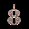 13.jpg Letter 8 Flush Setting Diamond Pendant