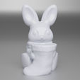 Rabbit_Rendered.png Christmas rabbit with a pencil holder in the shape of christmas sock