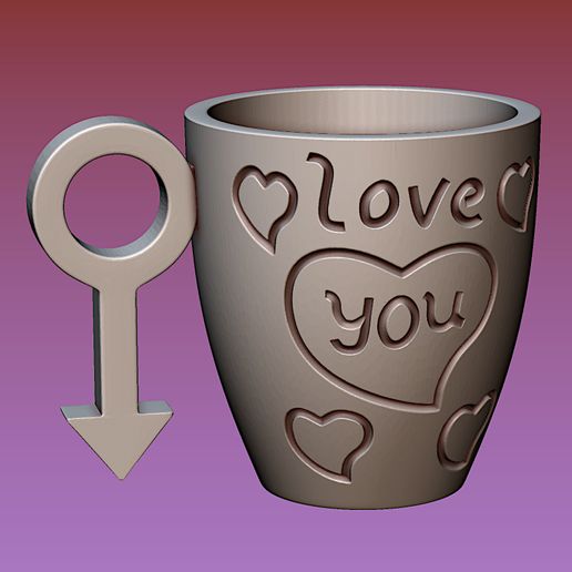 Cup with gender symbol 3D model