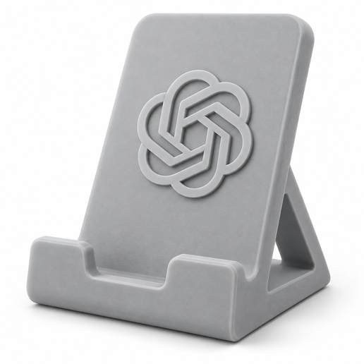Desk phone stand OpenAI logo
