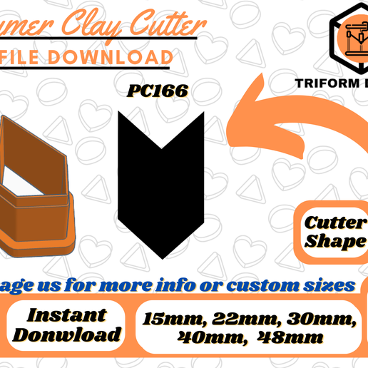 Long Chevron Polymer Clay Cutter | PC166 3D model