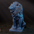 sitting-Lion-3D-Printable-06.png Lion sitting 3D printable for decoration and Tabletop