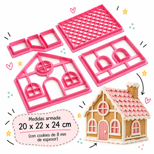 BIG Christmas Gingerbread House Cookie Cutter – Cortante Casita de Jengibre Navidad