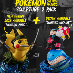 POKE_SNORLAX_ZORO.png STL file POKEMON NARUTO SNORLAX / ONE PIECE ZORO・3D printable model to download