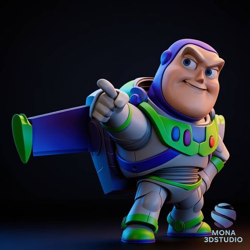 Buzz Lightyear Chibi 3D Printable Figurine – Presupported STL Model