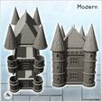 3.jpg Large modern castle with quadruple corner towers and central entrance (8) - Modern WW2 WW1 World War Diaroma Wargaming RPG